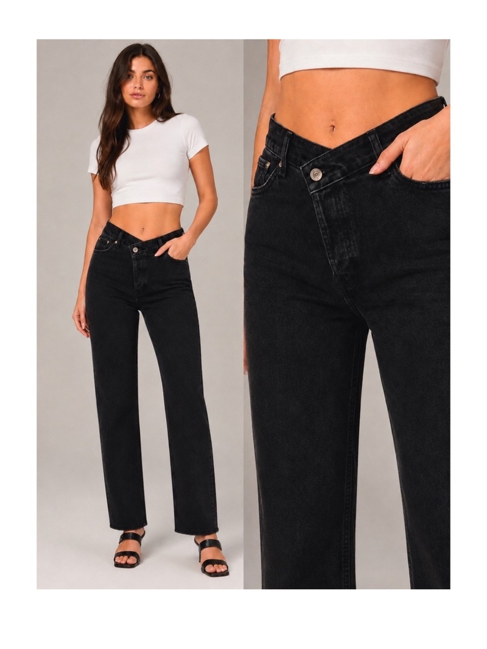 Abercrombie and Fitch Black Curve Love High Rise Dad Jeans 27
